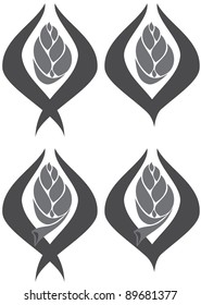 Abstract vector Seed or Bud icon symbol