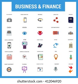 Abstract vector set of Business office icons. Concepts and design elements for mobile and web applications.