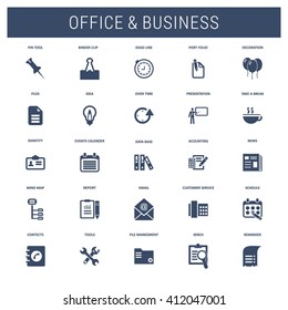 Abstract vector set of Business office icons. Concepts and design elements for mobile and web applications.