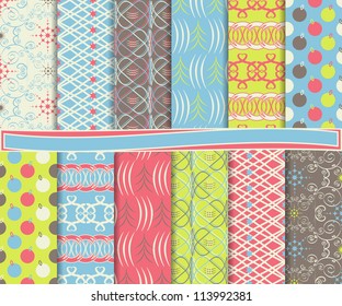 Abstract vector set of Christmas paper for scrapbook