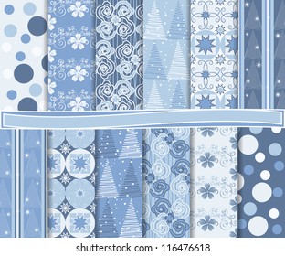 Abstract vector set of Christmas paper for scrapbook