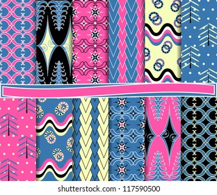 Abstract vector set of Christmas paper for scrapbook