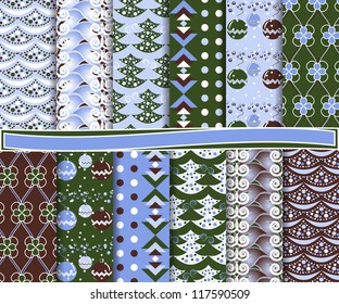 Abstract vector set of Christmas paper for scrapbooks