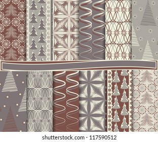 Abstract vector set of Christmas paper for scrapbook