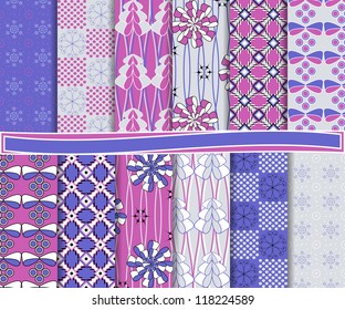 Abstract vector set of Christmas paper for scrapbook
