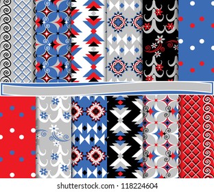 Abstract vector set of Christmas paper for scrapbook