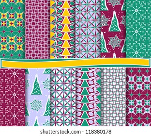 Abstract vector set of Christmas paper for scrapbook