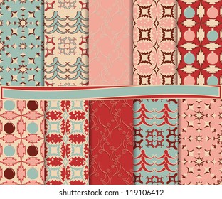 Abstract vector set of Christmas paper for scrapbook