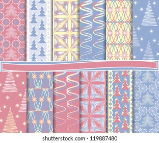 Abstract vector set of Christmas paper for scrapbook