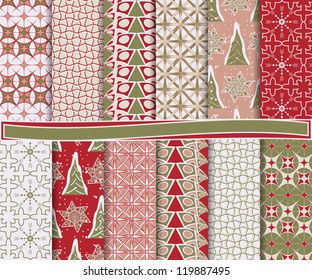 Abstract vector set of Christmas paper for scrapbook