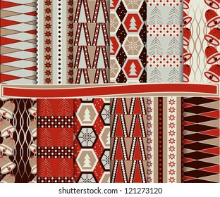 Abstract vector set of Christmas paper for scrapbook