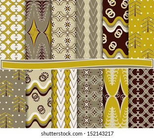 Abstract vector set of Christmas paper for scrapbook