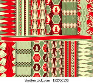 Abstract vector set of Christmas paper for scrapbook