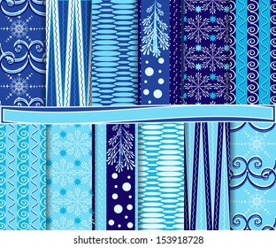 Abstract vector set of Christmas paper for scrapbook