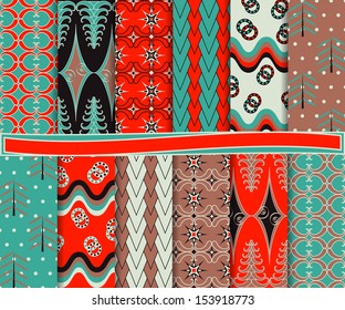 Abstract vector set of Christmas paper for scrapbook