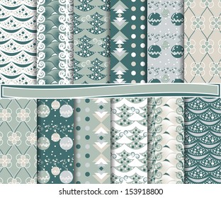 Abstract vector set of Christmas paper for scrapbooks