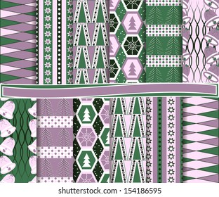 Abstract vector set of Christmas paper for scrapbook