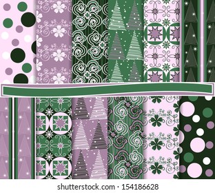 Abstract vector set of Christmas paper for scrapbook
