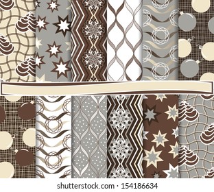 Abstract vector set of Christmas paper for scrapbook