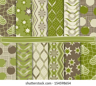 Abstract vector set of Christmas paper for scrapbook