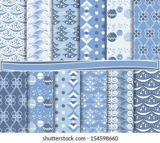 Abstract vector set of Christmas paper for scrapbooks