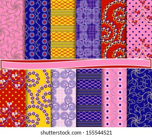 Abstract vector set of Christmas paper for scrapbook