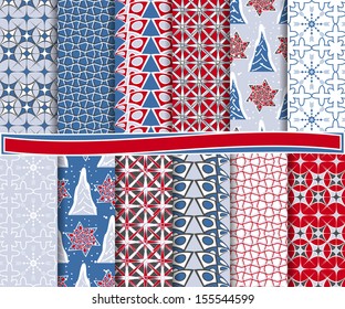 Abstract vector set of Christmas paper for scrapbook