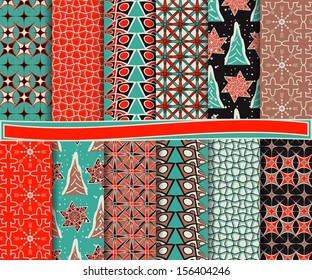 Abstract vector set of Christmas paper for scrapbook