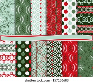 Abstract vector set of Christmas paper for scrapbook