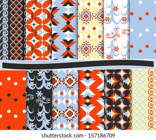 Abstract vector set of Christmas paper for scrapbook