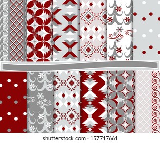 Abstract vector set of Christmas paper for scrapbook