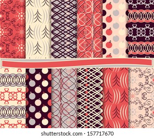 Abstract vector set of Christmas paper for scrapbook
