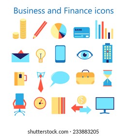 Abstract vector set of colorful apartment business and finance icons. Creative concepts and design elements for mobile and web applications. 