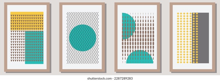 abstract vector set of creative stripes with geometric design posters, suitable for wall decoration,wall art,interior design, background,wallpaper, postcard and brochure design,  illustration