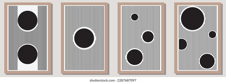 abstract vector set of creative stripes with geometric design posters, suitable for wall decoration,wall art,interior design, background,wallpaper, postcard and brochure design,  illustration