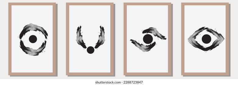abstract vector set of creative watercolor with geometric design posters, suitable for wall decoration or wall art and interior design, background,wallpaper, postcard or brochure design, illustration