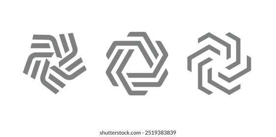 Conjunto de Vector Abstractas con diseños geométricos modernos, siluetas negras, fondos texturizados e íconos planos, perfecto para logotipos, ilustraciones y conceptos de arte creativo.