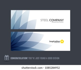 Abstract vector set of horizontal website banners with colourful flowers abstract shapes for web design.
