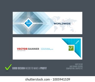 Abstract vector set of modern horizontal website banners