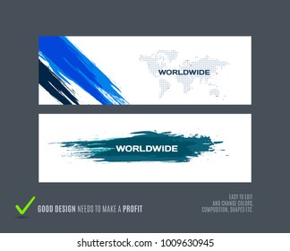 Abstract vector set of modern horizontal website banners