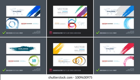 Abstract vector set of modern horizontal website banners