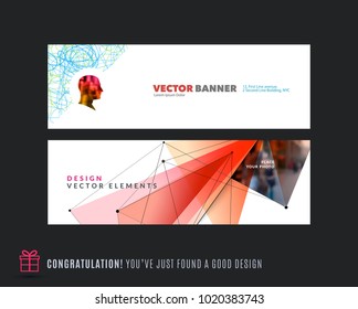 Abstract vector set of modern horizontal website banners
