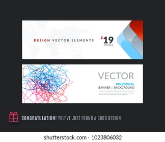 Abstract vector set of modern horizontal website banners