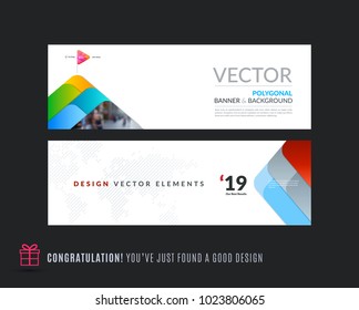 Abstract vector set of modern horizontal website banners