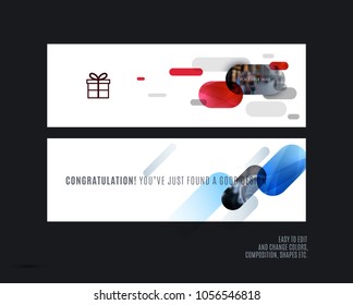 Abstract vector set of modern horizontal website banners with colourful rounded shapes, abstract shapes