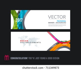 Abstract vector set of modern horizontal website banners with colourful soft rounded shapes for construction, teamwork