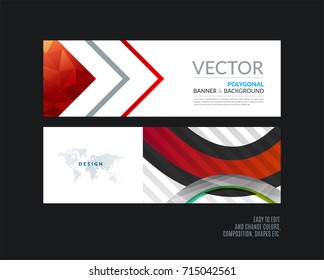 Abstract vector set of modern horizontal website banners