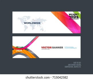 Abstract vector set of modern horizontal website banners