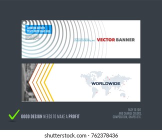 Abstract vector set of modern horizontal website banners