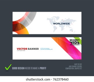 Abstract vector set of modern horizontal website banners